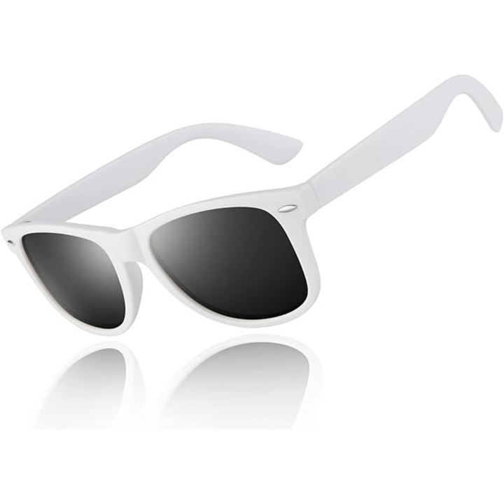 Accessoire mode d'été: Lunettes de soleil Jamie unisexe, design rétro 80s, verres miroirs polarisés.
