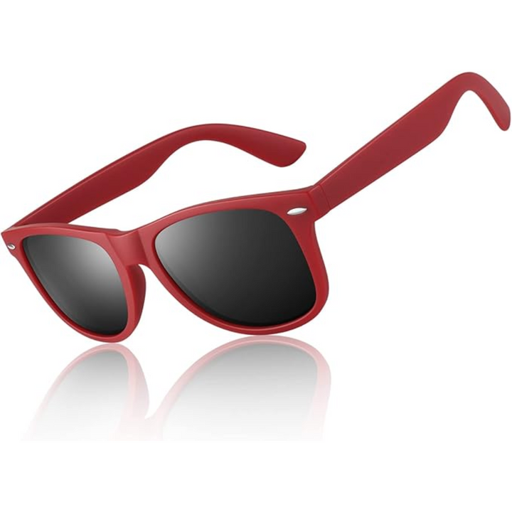 Lunettes de soleil polarisées rétro unisexe Jamie style années 80. Protection UV, monture mate.