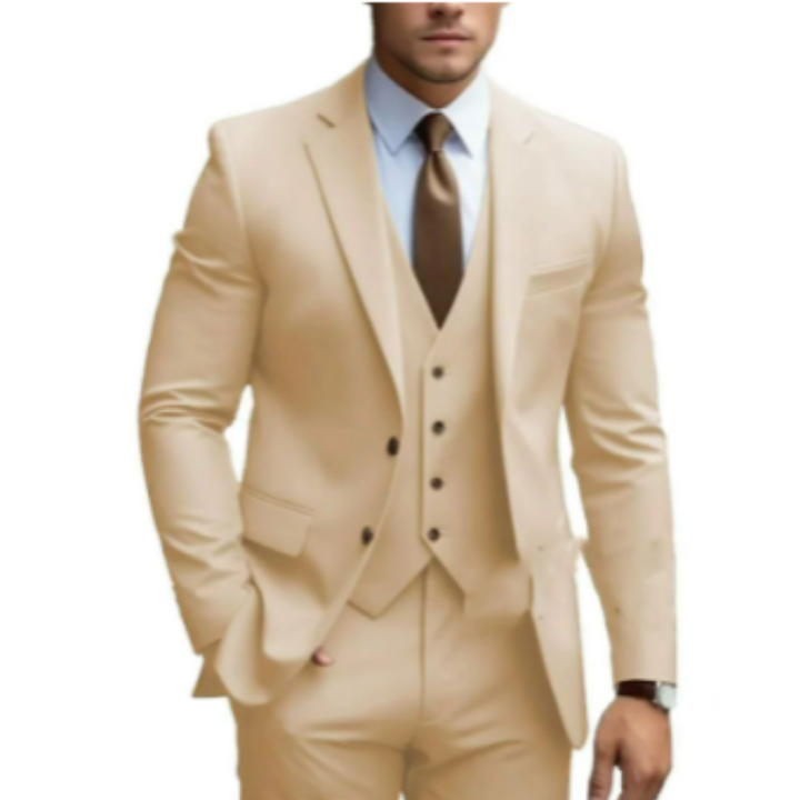 Pantalon de costume homme 3 pièces classique, essentiel pour une tenue de mariage formelle.