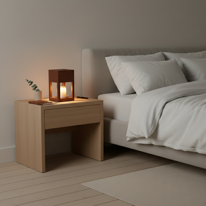 Éclairage décoratif : lampe réchauffe-bougie scandinave, diffuseur de parfum d'ambiance élégant.