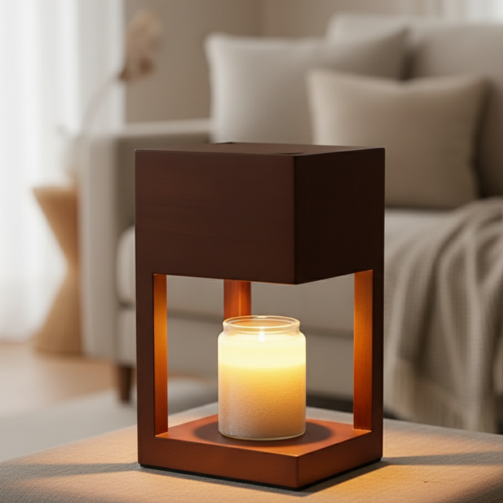 Lampe décorative double usage : réchauffe-bougie et lampe d'ambiance pour votre salon.