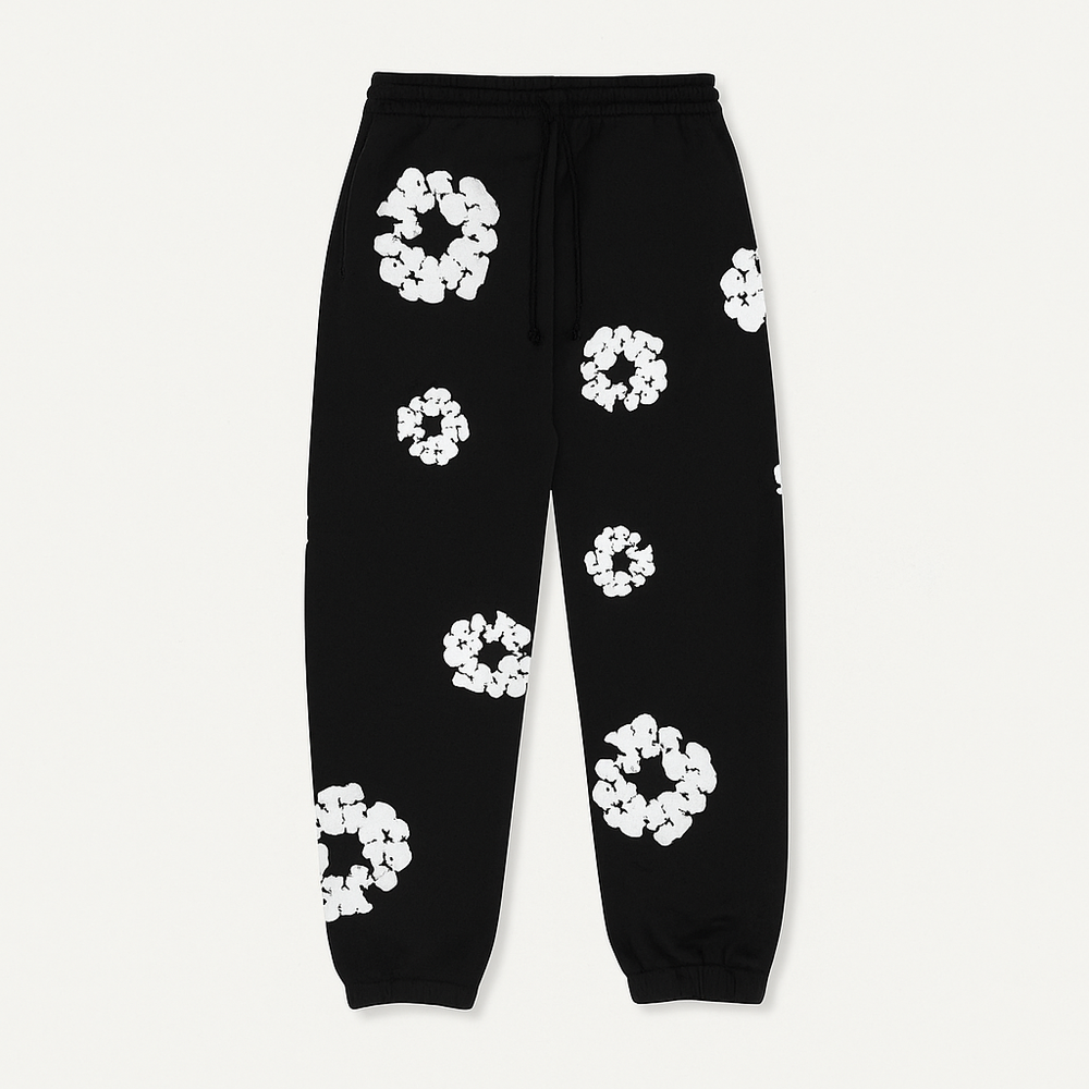 Haut de survêtement homme floral, col zippé, style streetwear moderne. Parfait pour un look décontracté printanier.