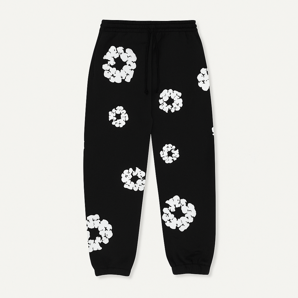 Haut de survêtement homme floral, col zippé, style streetwear moderne. Parfait pour un look décontracté printanier.