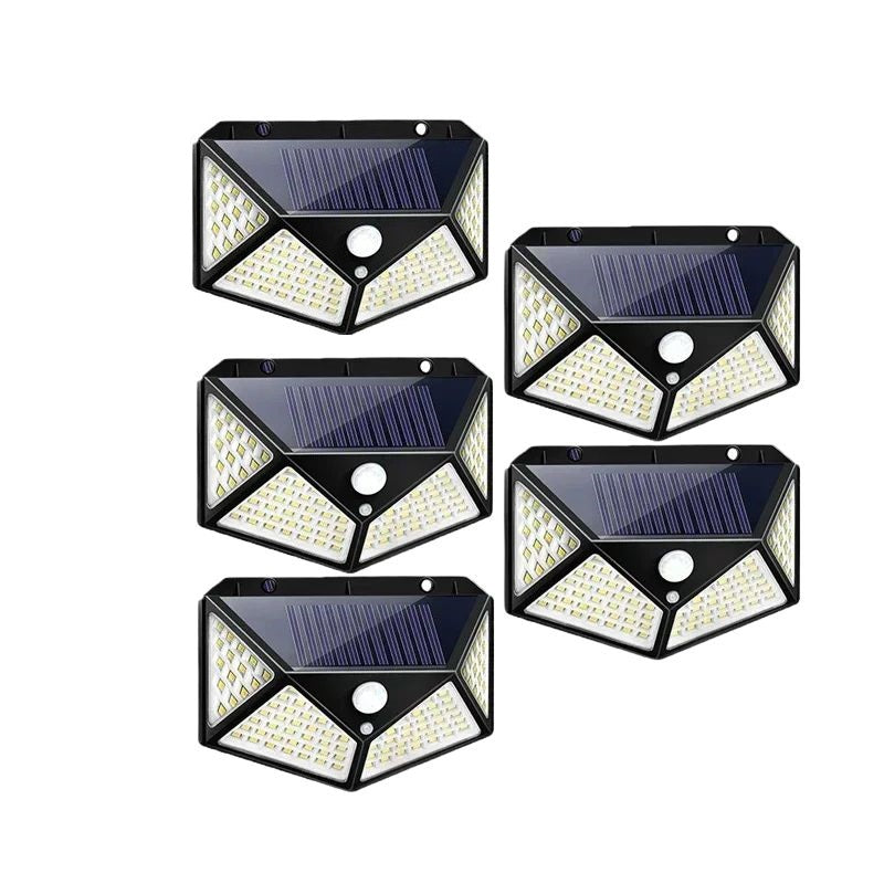 Lampe LED solaire pour jardin, résistant aux intempéries, avec capteur de mouvement pour une lumière autonome.