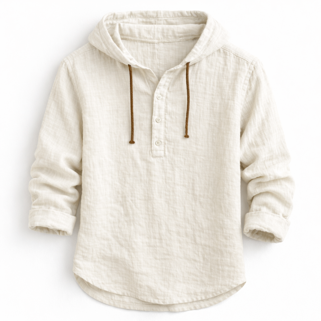 Chemise homme à capuche légère, parfaite pour l'été, les vacances et la plage, style décontracté.