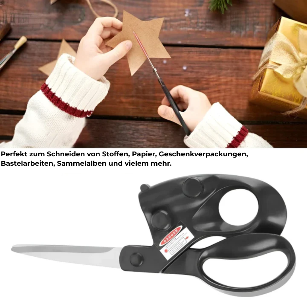 Ciseaux laser pour couture et coupe tissu, garantissant une ligne droite impeccable à chaque fois.