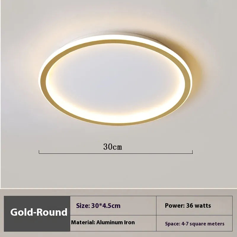 Plafonnier LED rond dimmable éclairant un salon moderne, créant une ambiance lumineuse et chaleureuse.