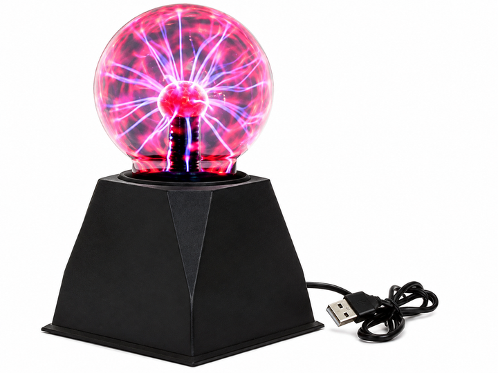 Globe plasma interactif LED, créant des éclairs lumineux fascinants pour une décoration intérieure scientifique unique.