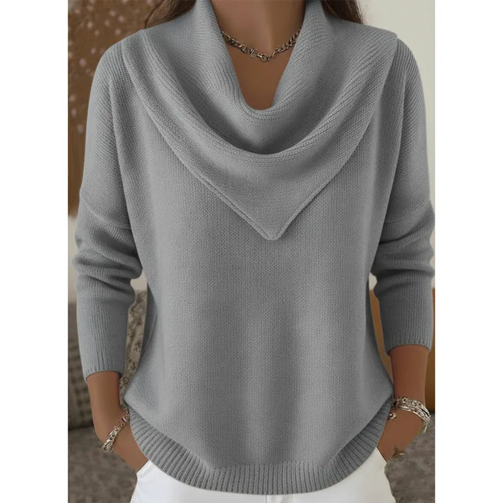 Mode femme: pull ample et épais, col rond. Style décontracté et confortable, idéal pour l'automne et l'hiver.