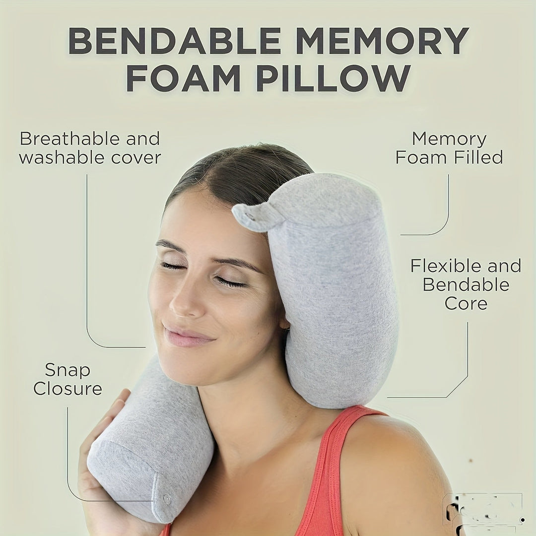 Coussin de voyage TravelEase réglable pour un soutien cervical personnalisé et détente en avion.