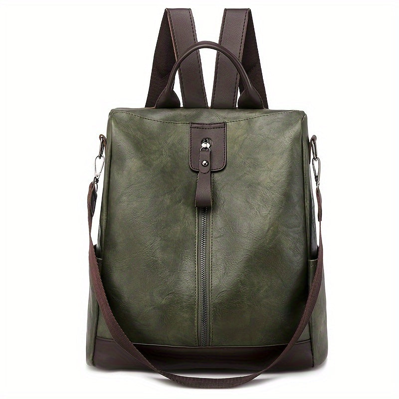 Sac à dos noir femme antivol, cuir végétalien PU élégant, parfait accessoire mode sécurité urbaine.