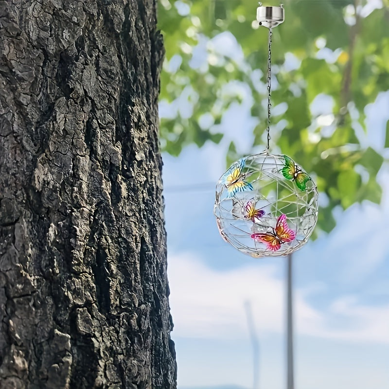 Lumière LED papillon solaire LuxeGlow, lanterne écologique pour jardin, décoration extérieure.