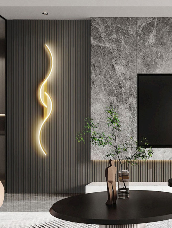 Applique murale LED design géométrique moderne noire, éclairage intérieur élégant pour salon ou couloir.