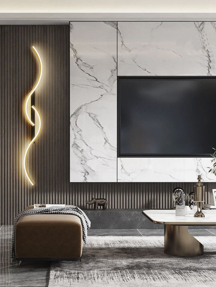Luminaire mural LED design géométrique, éclairage intérieur contemporain pour décorer un salon ou une chambre.