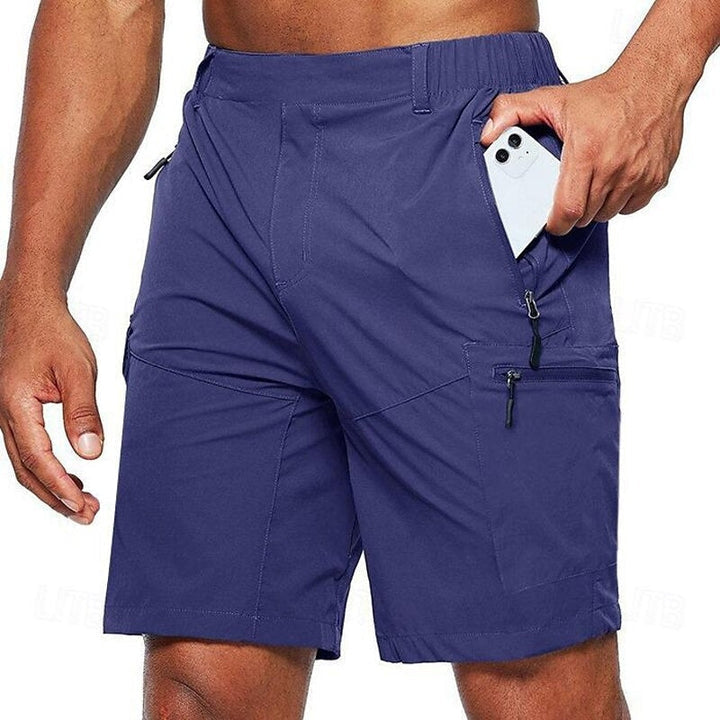 Short cargo homme bleu marine, léger et respirant, idéal pour l'été, le sport et les tenues décontractées.