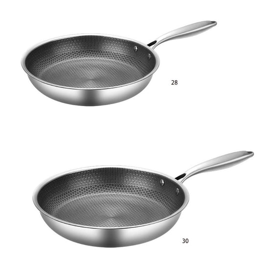 Poêle antiadhésive en acier inoxydable de qualité, assure une cuisson saine et facile.