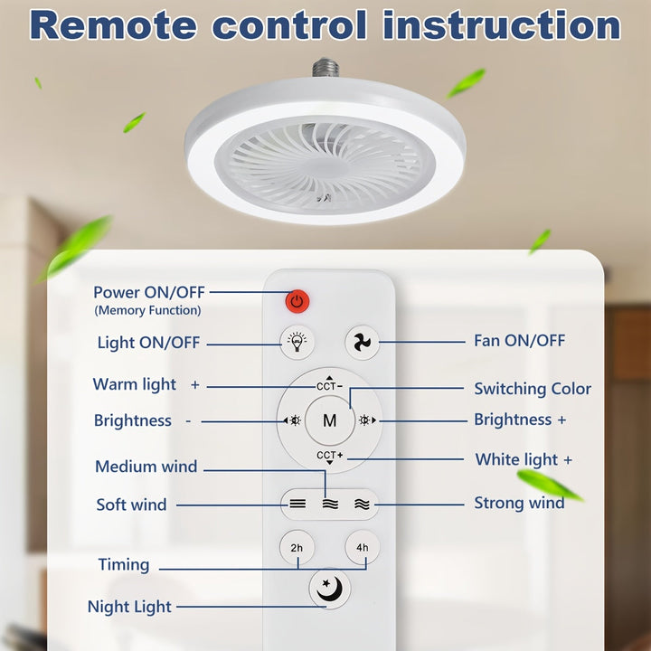 Confort intérieur avec cette lampe ventilateur LED dimmable et silencieuse.