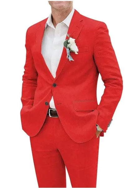 Costume slim élégant pour homme, parfait pour un style loisir raffiné. Tenue chic moderne et confortable.