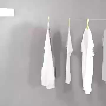 Sèche-linge double rétractable, polyvalent intérieur/extérieur, compact, inoxydable, gain de place.