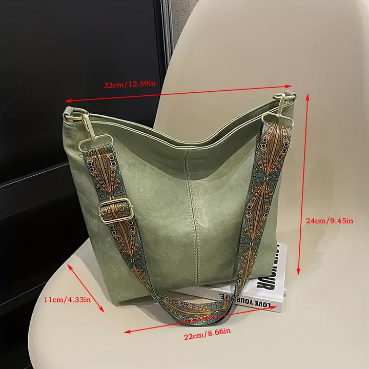 Sac femme mode géométrique, bandoulière résistante, grand espace de rangement, esprit rétro.