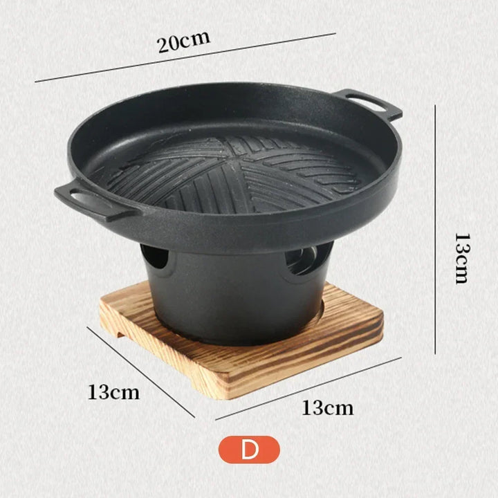 Barbecue de table japonais compact, parfait pour grillades intérieures sans fumée excessive, portable.