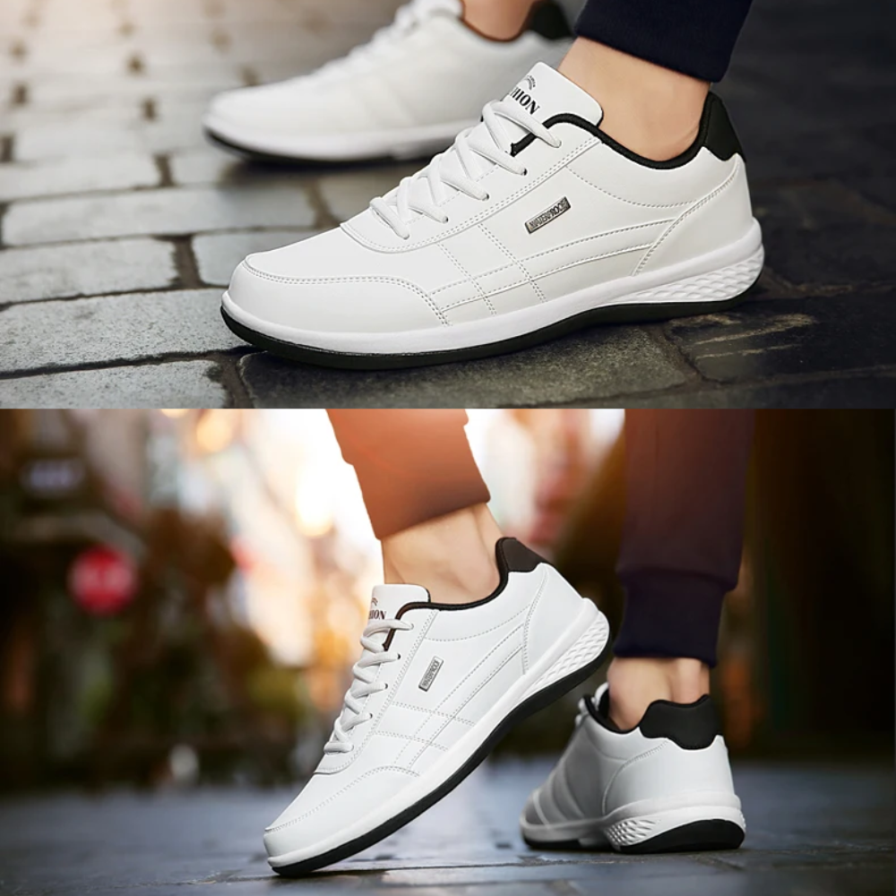 Baskets homme dynamiques noires pour la marche urbaine, assurant un confort et un équilibre parfait au quotidien.
