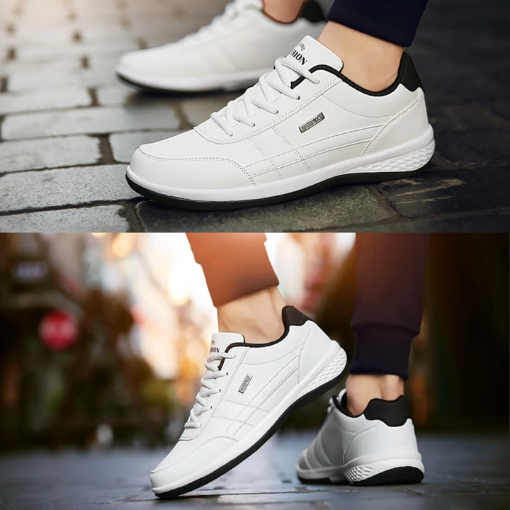 Baskets homme dynamiques noires pour la marche urbaine, assurant un confort et un équilibre parfait au quotidien.