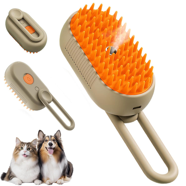 Brosse à vapeur ergonomique pour chat, pour un toilettage facile et une hygiène optimale.