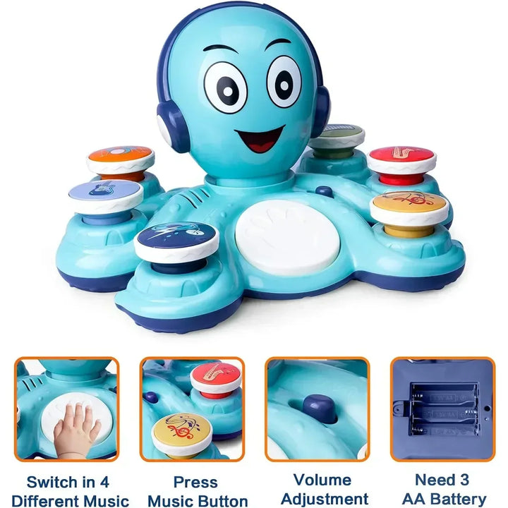 GroovyPus, poulpe interactif musical, aide les enfants à développer leur motricité et l'apprentissage du rythme.