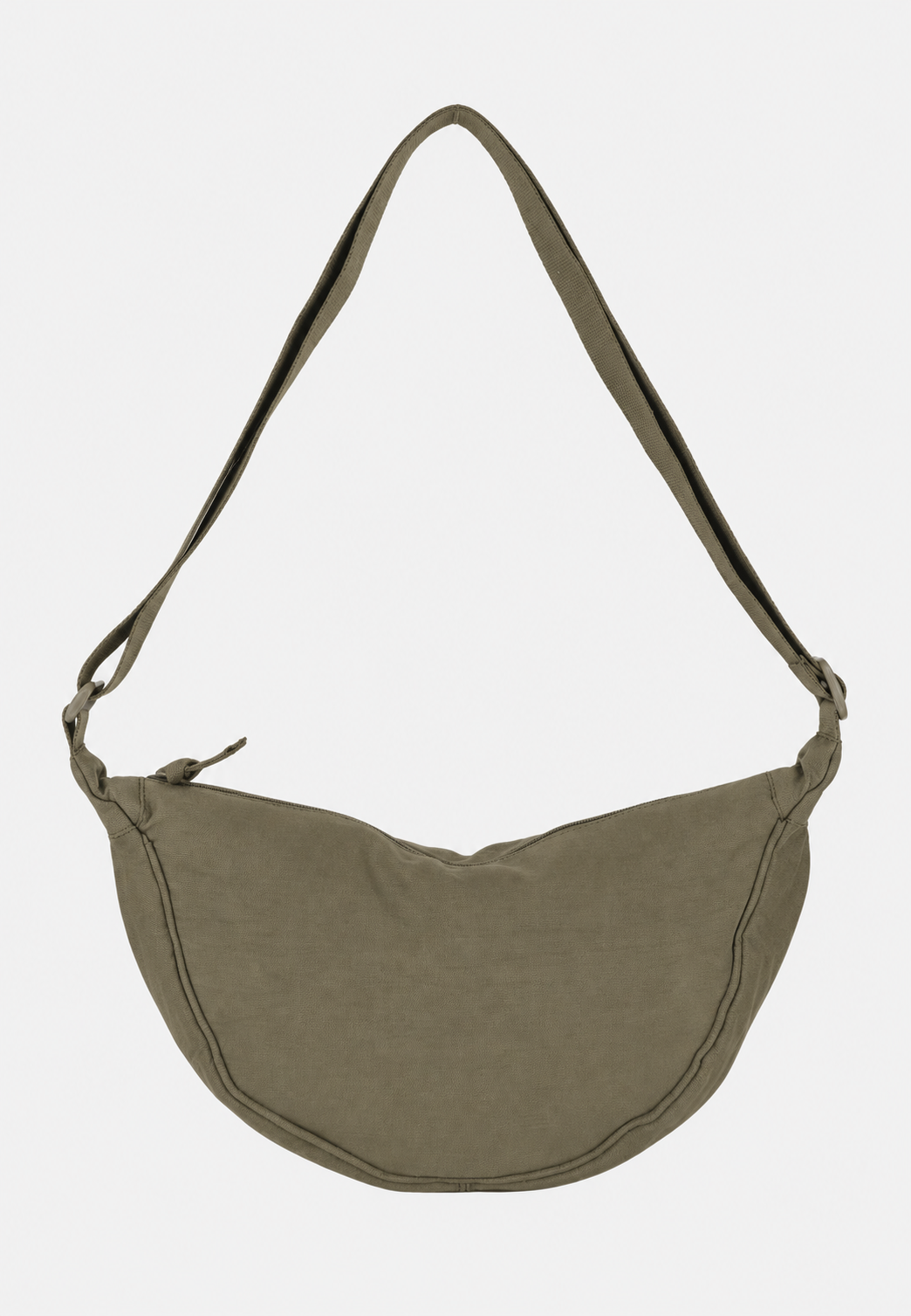 Sac à bandoulière décontracté en nylon pour femme, design demi-lune unique. Accessoire mode femme ajustable.