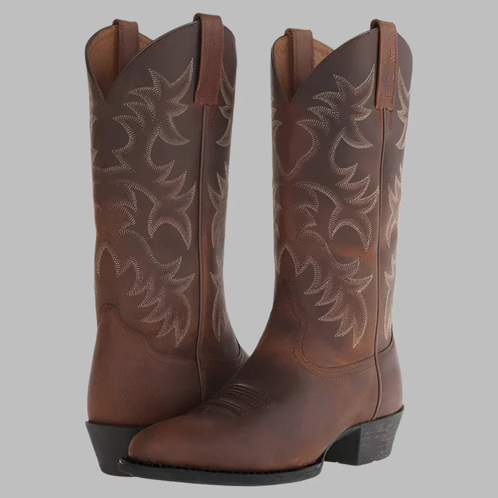 Bottes western élégantes pour homme, style cowboy moderne et confortable, parfaites pour le quotidien et la mi-saison.