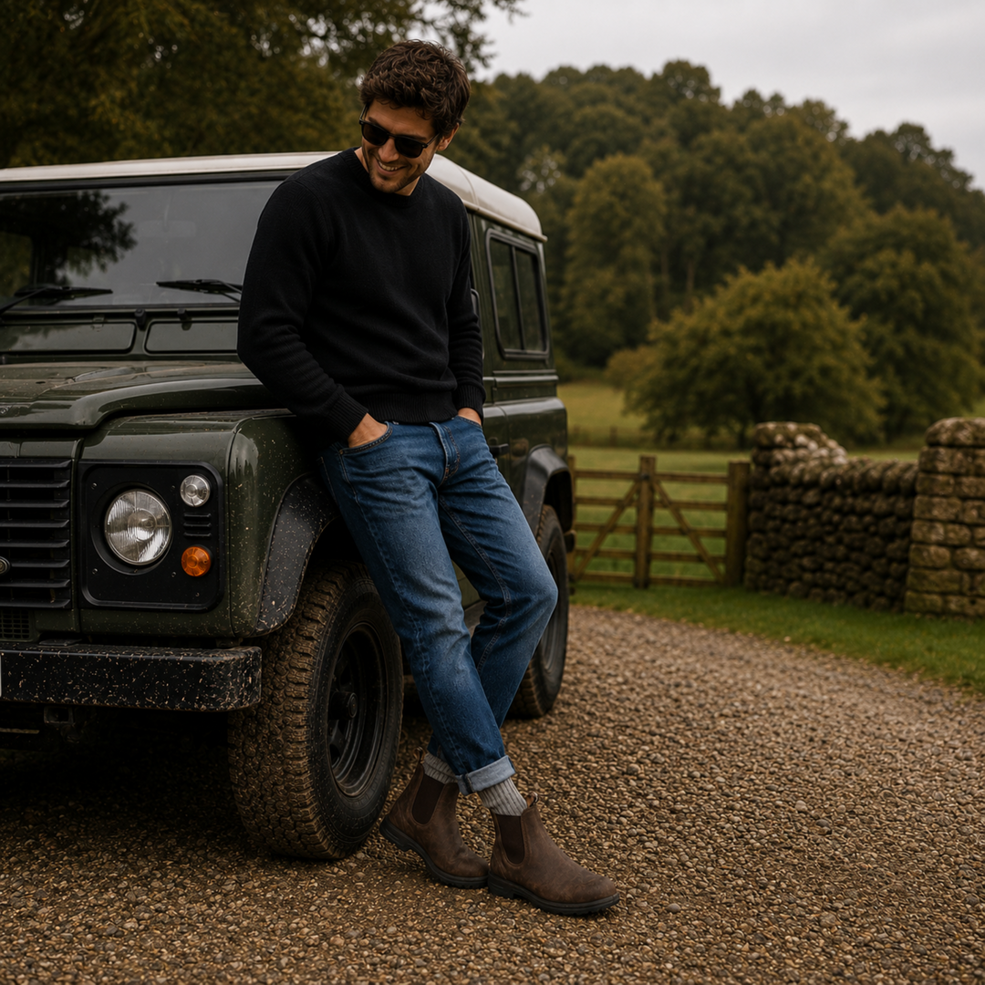 Bottines hommes style Chelsea, chaussures casual polyvalentes, idéales pour un usage quotidien et durable.