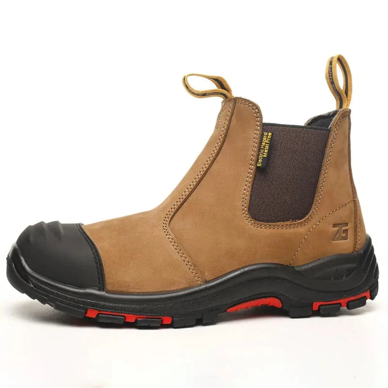 Bottines de sécurité homme sans lacets, légères et robustes. Idéales pour le travail avec protection anti-perforation.