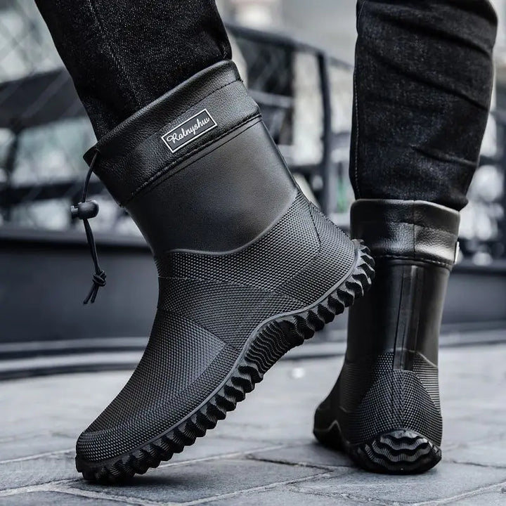 Bottines homme imperméables pour le travail extérieur, robustes, antidérapantes, idéales pour toutes les conditions.
