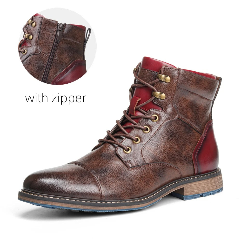 Bottines durables homme avec soutien orthopédique, assurant un confort et une stabilité essentiels pour les pieds sensibles.