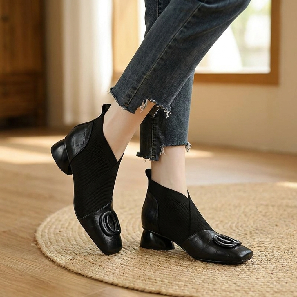 Bottines marron orthopédiques femme, style élégant et confort optimal pour un usage quotidien.