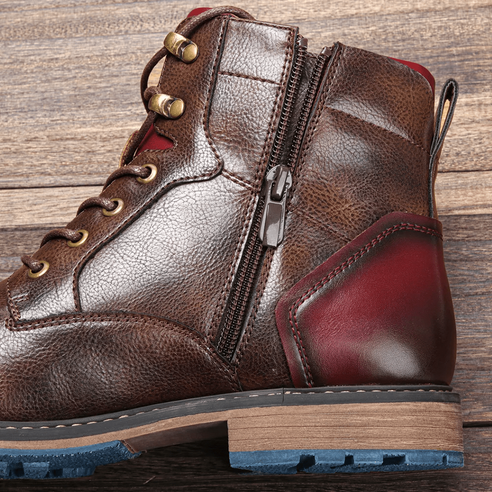 Bottines homme avec zip et laçage, alliant élégance, confort et adhérence pour toute occasion.