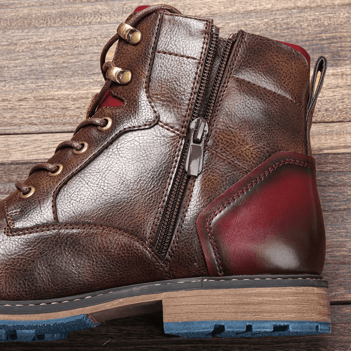Bottines homme avec zip et laçage, alliant élégance, confort et adhérence pour toute occasion.