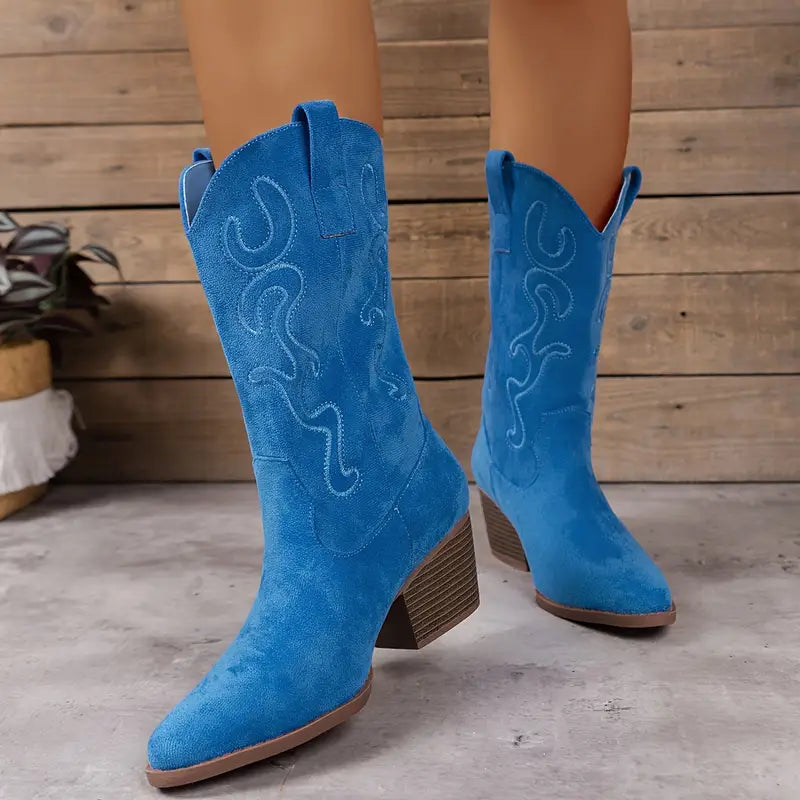 Bottines western confortables pour femmes, avec un talon stable, idéales pour un style quotidien polyvalent.