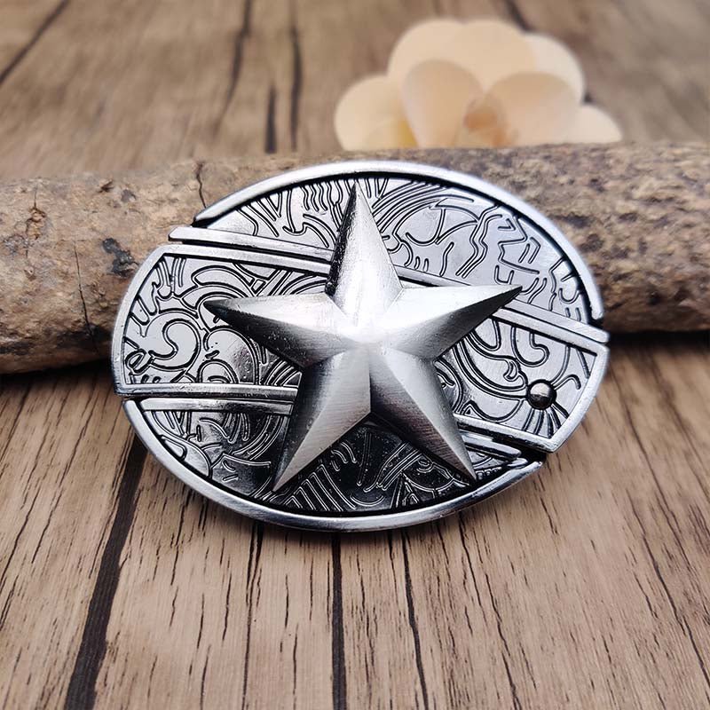 Boucle de ceinture argentée motif dragon unisexe, avec couteau dissimulé. Pour une touche Western mystérieuse.