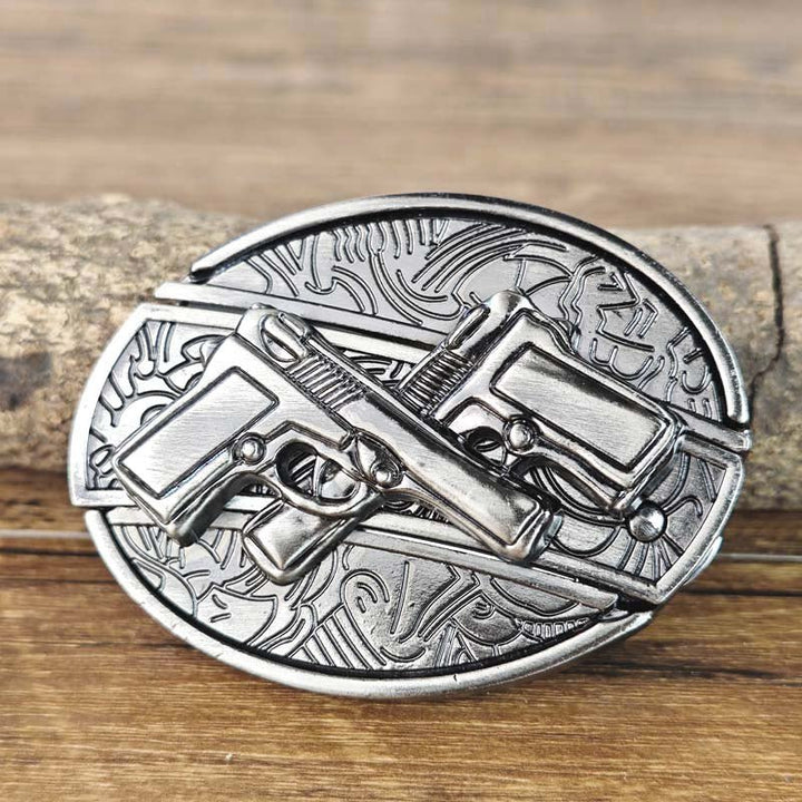 Boucle de ceinture robuste motif loup, style Western rock, avec couteau dissimulé. Pour hommes et femmes.