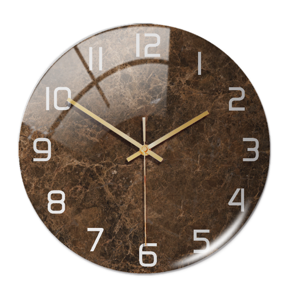 Horloge murale contemporaine, design marbre unique, pour salon, bureau ou cuisine.