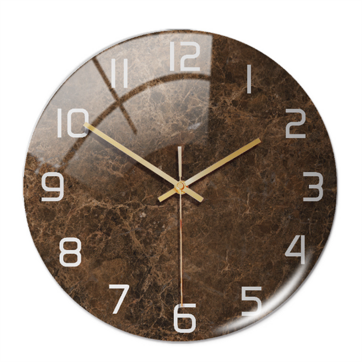 Horloge murale contemporaine, design marbre unique, pour salon, bureau ou cuisine.