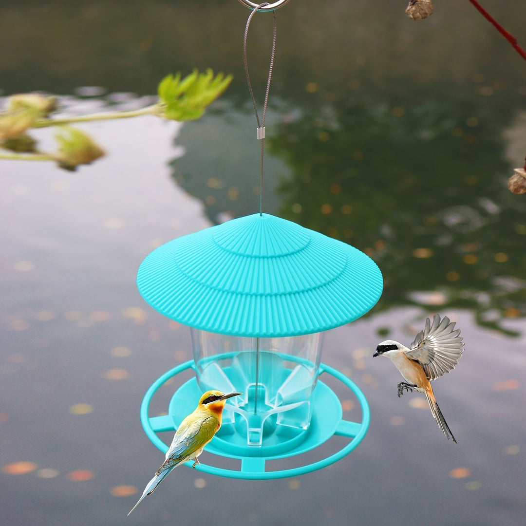 Station d'alimentation pour oiseaux, design champignon, parfaite pour votre espace extérieur naturel.