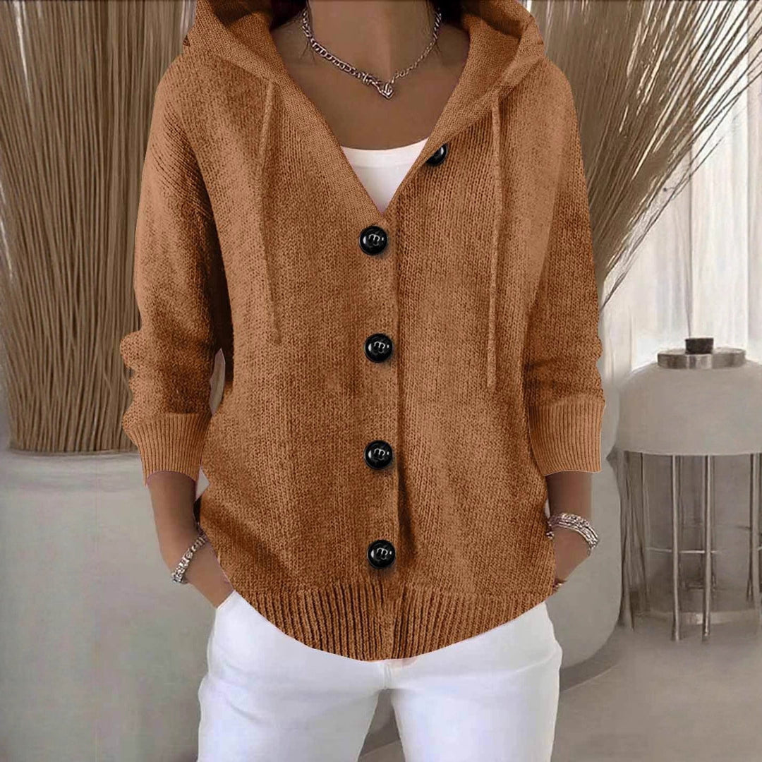 Cardigan ample à capuche femme, doux et élégant pour un style quotidien confortable. Idéal mi-saison.