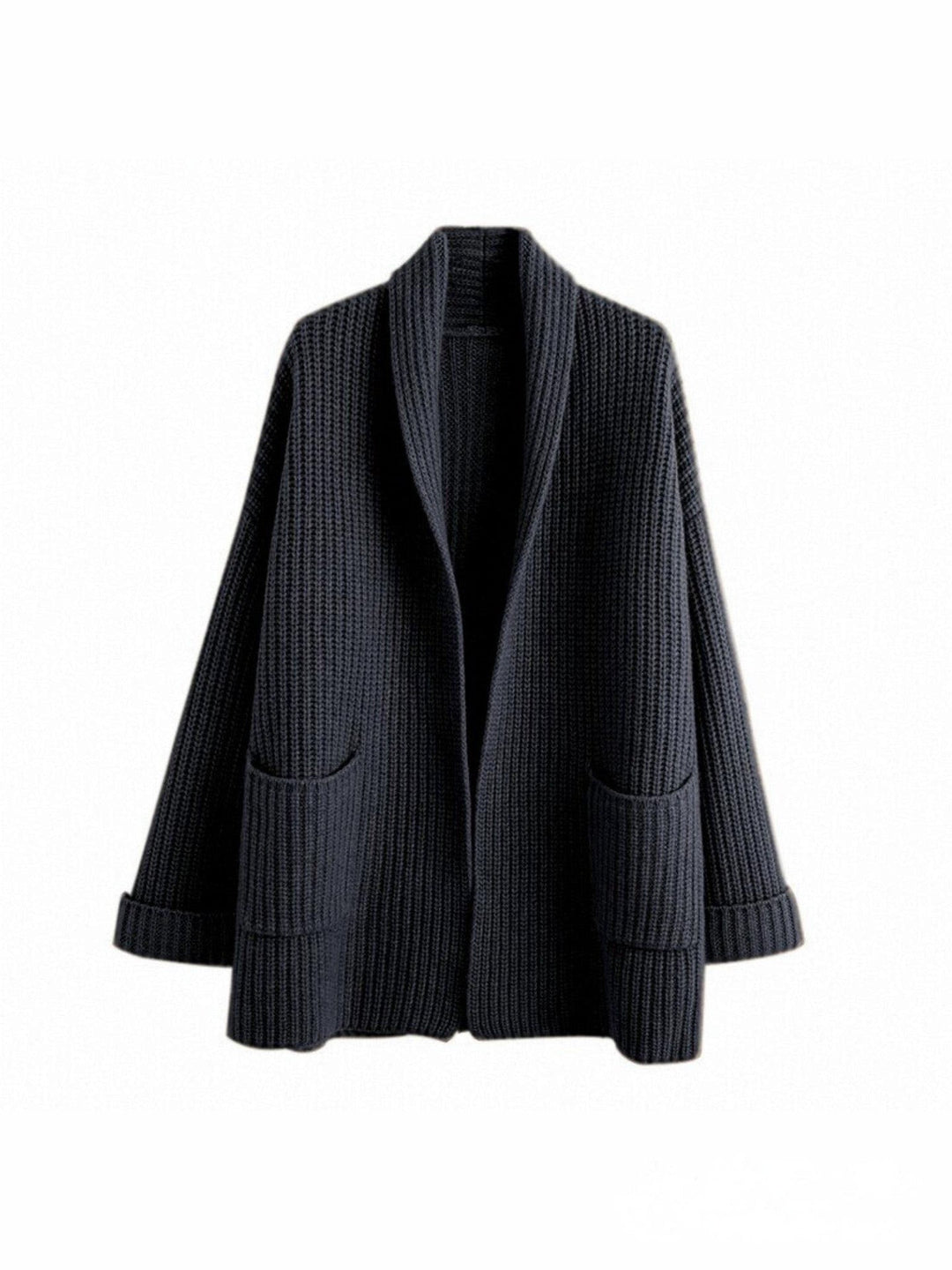 Cardigan femme noir décontracté, coupe ample et confortable. Parfait pour superposer et rester au chaud.