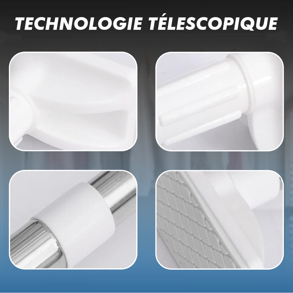 Tringle de douche ou rideau de fenêtre ajustable, en acier inoxydable étanche. Installation facile sans percer, déco maison.