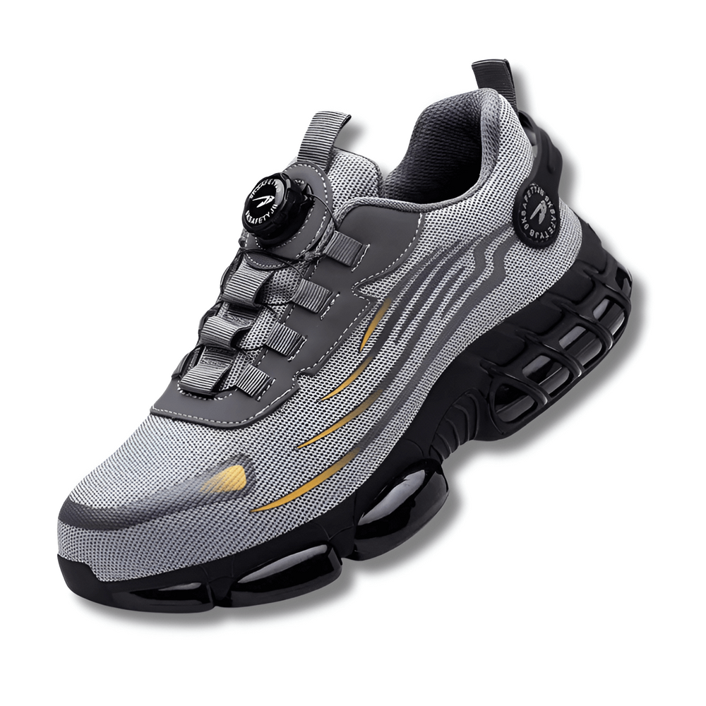 Chaussures de sécurité professionnelles légères et antidérapantes, offrant un confort ergonomique.