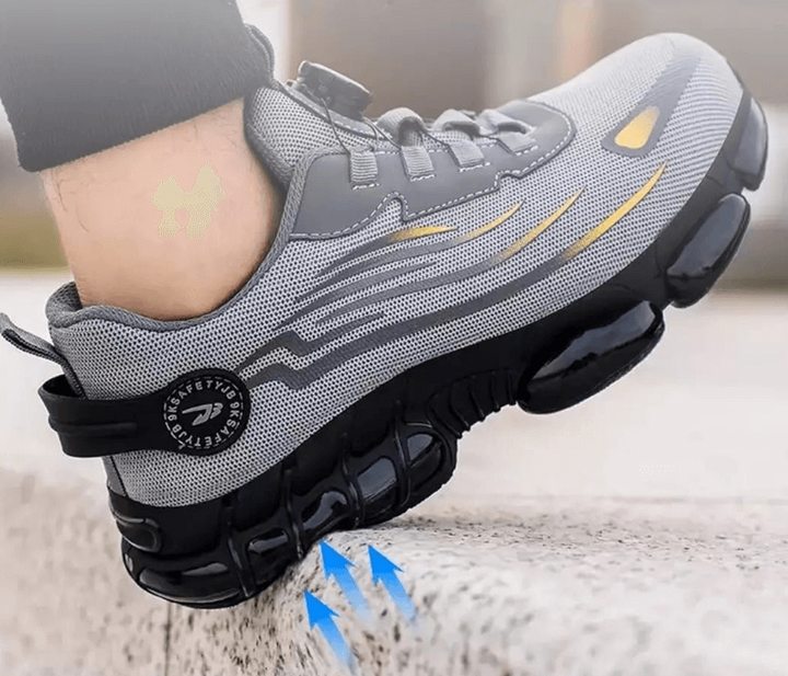 Design moderne de chaussures de sécurité homme, légères, antidérapantes et orthopédiques pour le travail.