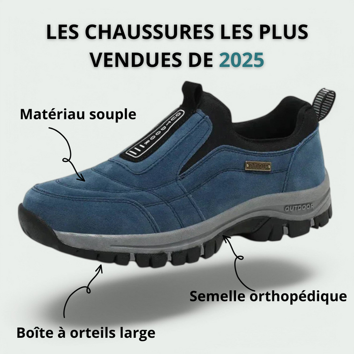 Chaussures homme pour le quotidien, orthopédiques, confortables et antidérapantes, idéales pour la marche active.
